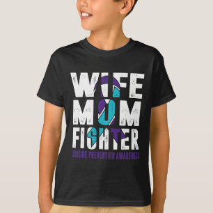 Camiseta Madre esposa lucha contra la prevención del suicid
