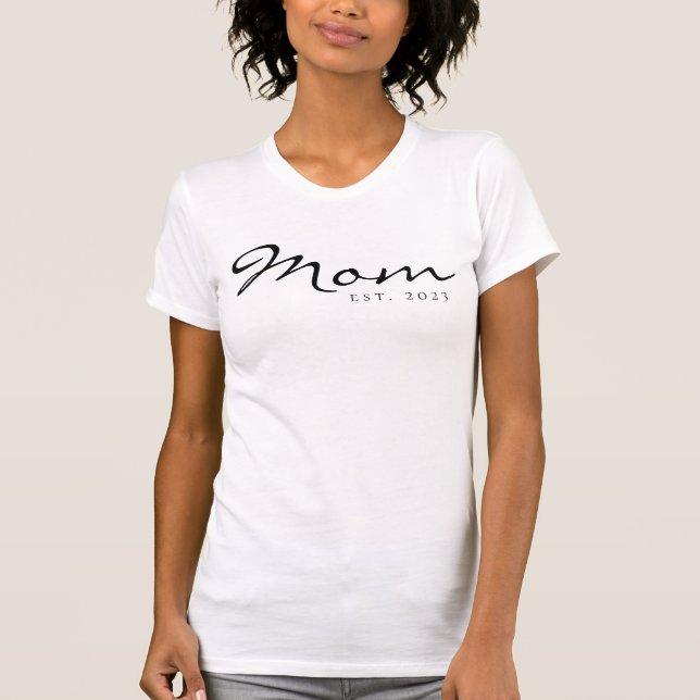 Camiseta Madre establecida con letra negra (Anverso)