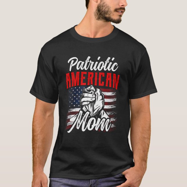Camiseta Madre Estadounidense Patriótica Estadounidense Usa (Anverso)