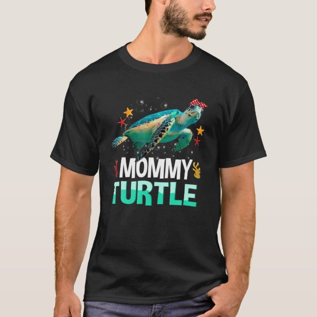 Camiseta Madre Familia de tortugas que cotejan tortugas Amo (Anverso)