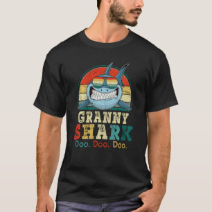 Camiseta Madre familiar divertida retro vintage Shark S