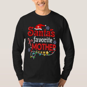 Camiseta Madre favorita de Santa María Navidad enciende a S