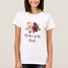Camiseta Madre floral de Borgoña en Rubor