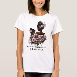 Camiseta Madre floral y bebé personalizados (2)