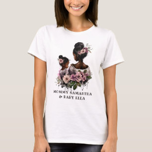 Camiseta Madre floral y bebé personalizados (2)