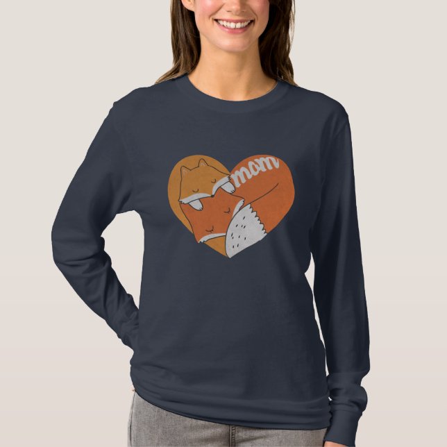 Camiseta Madre Fox y bebé Fox Love T-Shirt (Anverso)