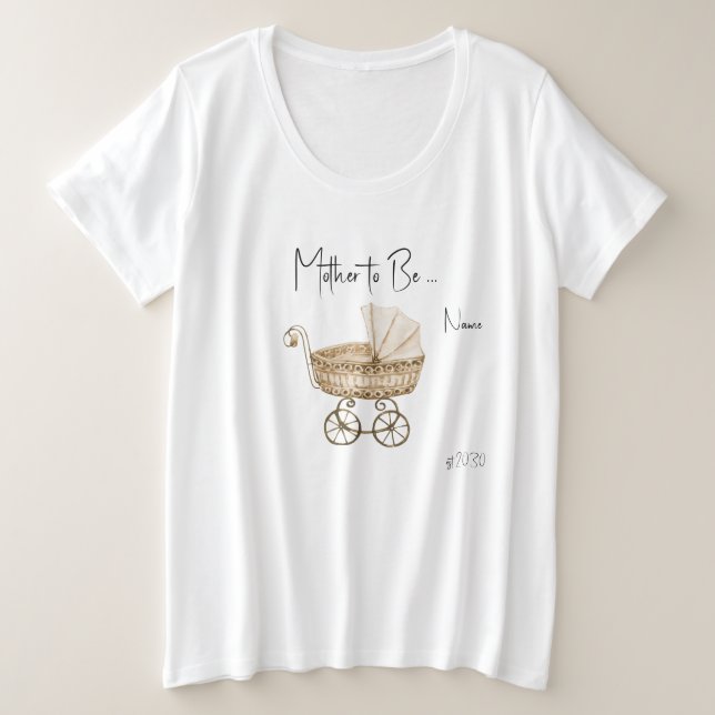 Camiseta madre-futura Boho Baby Shower Plus tamaño (Anverso del diseño)