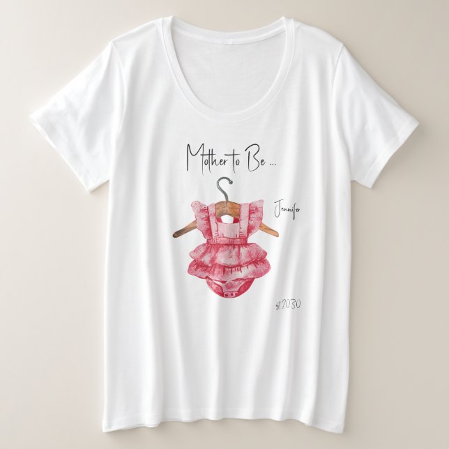 Camiseta madre-futura Chica Baby Shower Plus tamañ (Anverso del diseño)