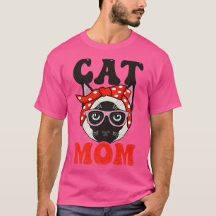 Camiseta Madre gata de Bandana diseña gato siamés