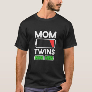 Camiseta Madre gemela cansada con batería gemela madre geme