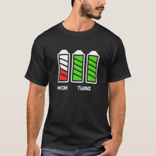Camiseta Madre gemela de dos mellizos cargando con gemelos