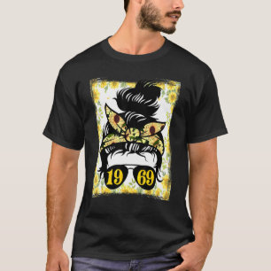 Camiseta Madre Girasol Nacida En 1969 Madera Jardinera