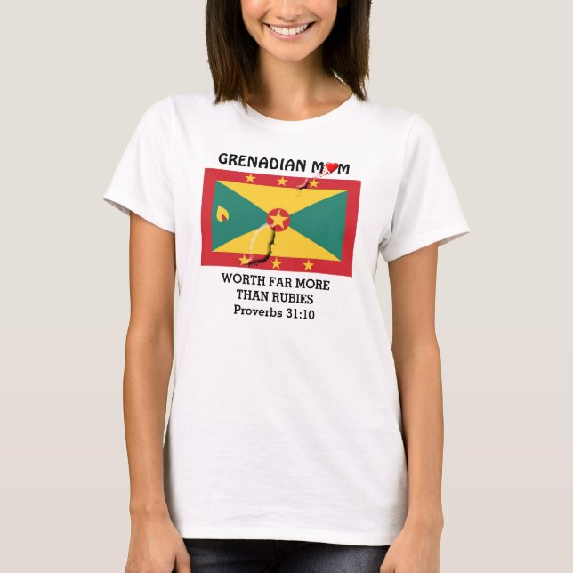 Camiseta MADRE GRENADINA Vale Más Que Rubíes PROVERBIOS 31 (Anverso)