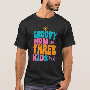 Camiseta Madre Groovy de tres niños retro a la polilla esco