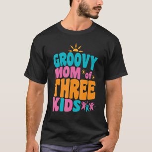 Camiseta Madre Groovy de tres niños retro a la polilla esco
