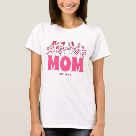 Camiseta Madre Groovy Día de la Madre con Flor Rosa