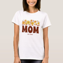Camiseta Madre Groovy Día de la Madre con Flor Vintage