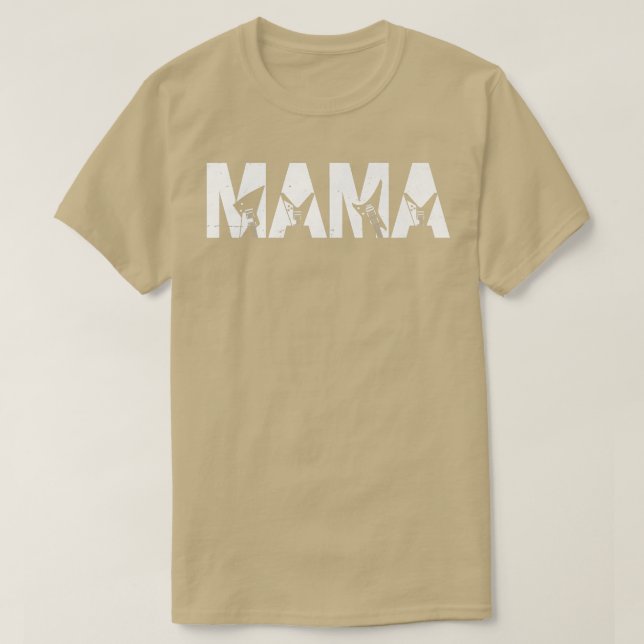 Camiseta Madre guitarista retro mamá guitarra día de madre  (Diseño del anverso)