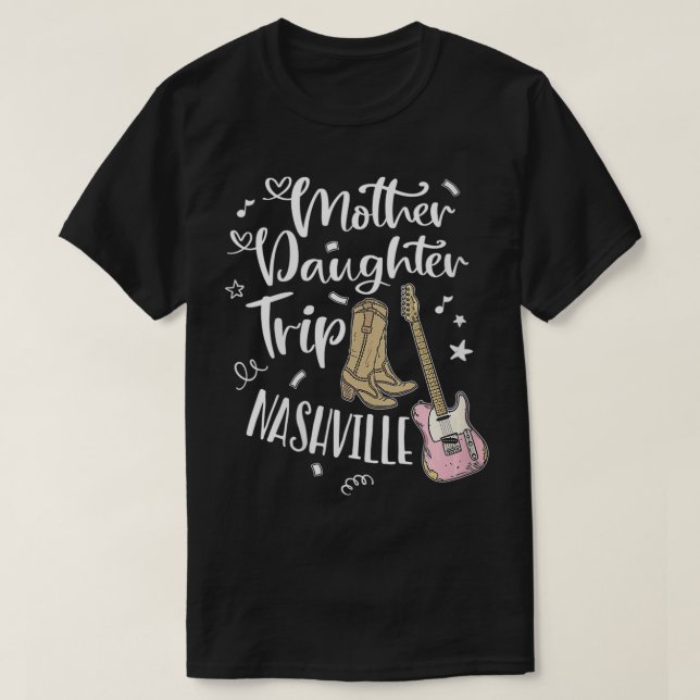 Camiseta Madre hija de mujer viaje Nashville VNeck (Diseño del anverso)