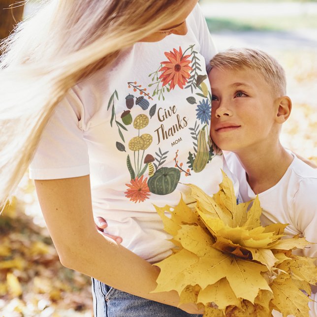 Camiseta Madre hija Mamá Día de Acción de Gracias traje de  (Mother Mom Thanksgiving fall outfit T-Shirt)