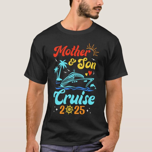 Camiseta Madre Hijo Cruise 2025 Familia Coincidiendo Viaje  (Anverso)