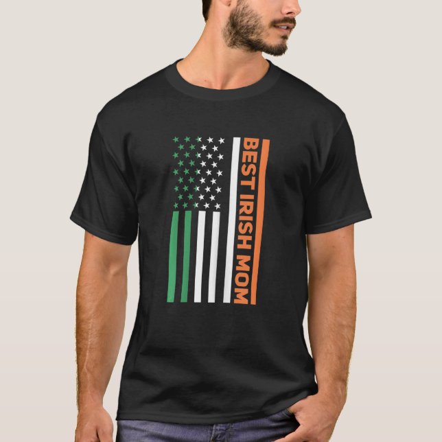 Camiseta Madre irlandesa bandera estadounidense mejor iri (Anverso)