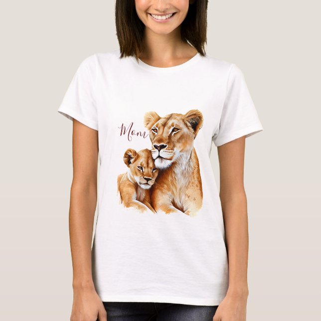 Camiseta Madre León y el día de su bebé madre (Anverso)