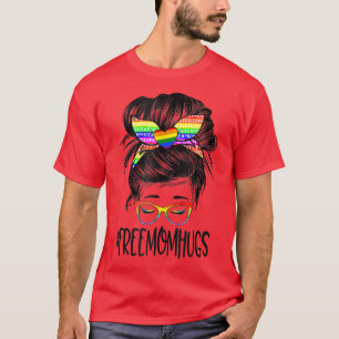 Camiseta Madre libre abraza a broma orgullo LGBT arcoiris T