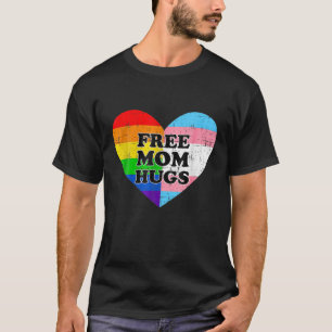 Camiseta Madre libre arcoiris abraza a la bandera transgéne