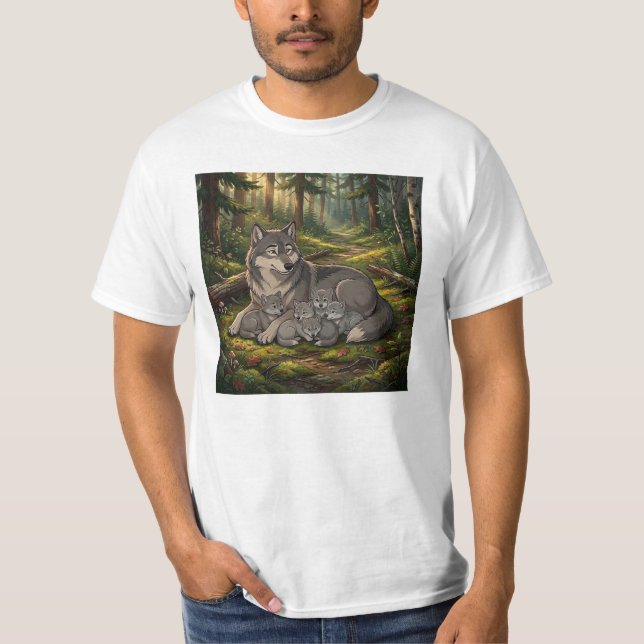 Camiseta Madre Loba Y Cachorros (Anverso)