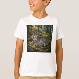 Camiseta Madre Loba Y Cachorros