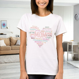 Camiseta Madre madre, corazón, arte de palabras