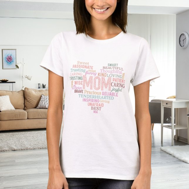 Camiseta Madre madre, corazón, arte de palabras (Subido por el creador)