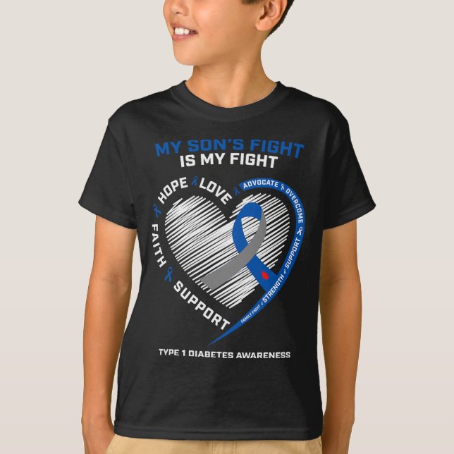 Camiseta Madre madre de T1D padre lucha contra la diabetes  (Anverso)