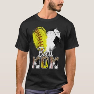Camiseta Madre Madre Madre Corazón Softball Futbol Mujeres 
