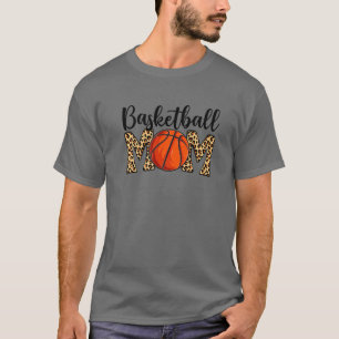 Camiseta Madre madre mami de leopardo de baloncesto en el d