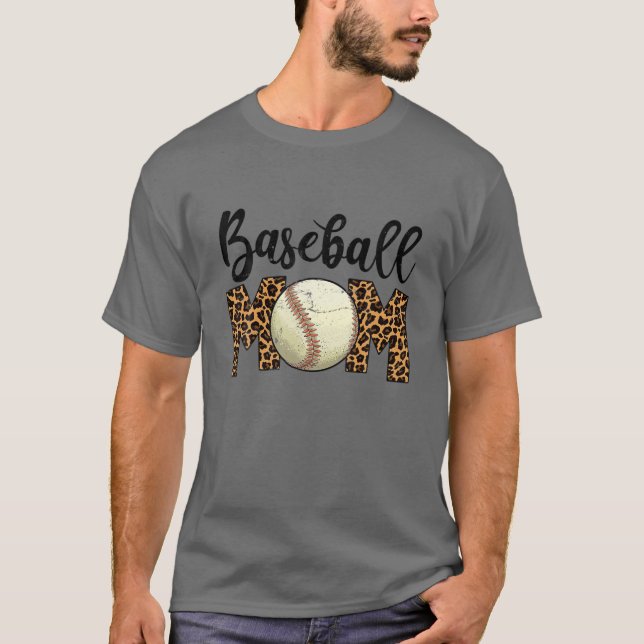 Camiseta Madre madre mami de leopardo de béisbol en el día  (Anverso)