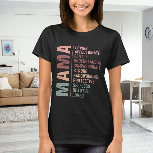 Camiseta Madre madre palabra arte amor negro (Subido por el creador)