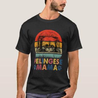Camiseta Madre madre pekinesa retro presenta a mamá de perr