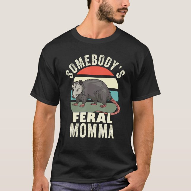 Camiseta Madre madre retro Feral gato de alguien (Anverso)