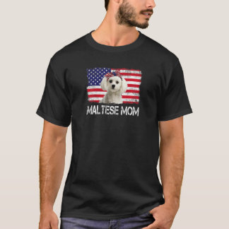 Camiseta Madre Maltesa Bandera Estadounidense 4 De Julio Pa