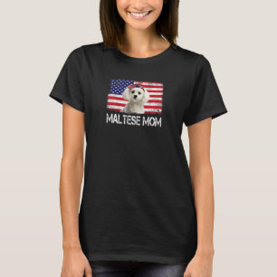Camiseta Madre Maltesa Bandera Estadounidense 4 De Julio Pa