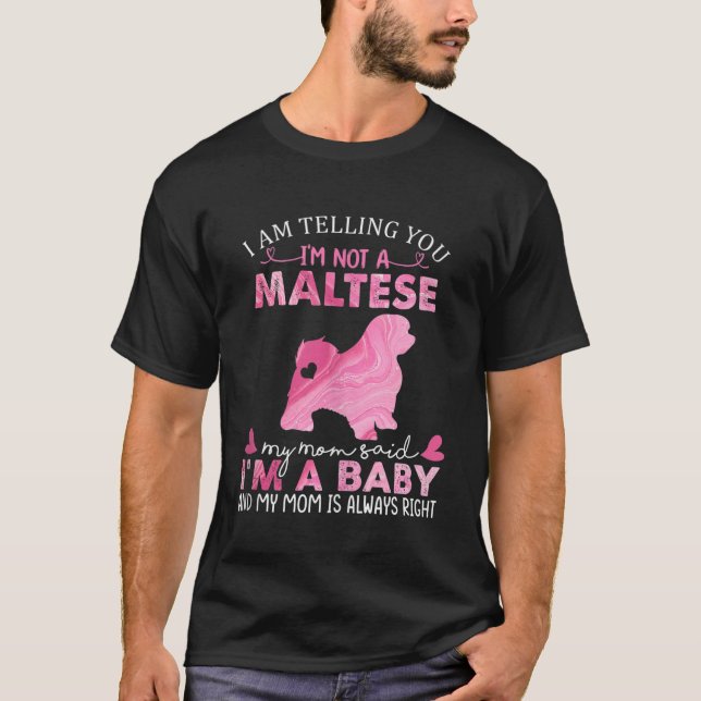 Camiseta Madre Maltesa Bebé Divertido Perro Corto Propietar (Anverso)