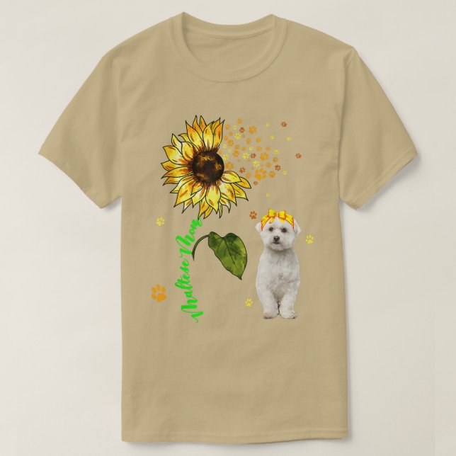 Camiseta Madre maltesa Cute de Perro de Giro Dueño Lover Fa (Diseño del anverso)
