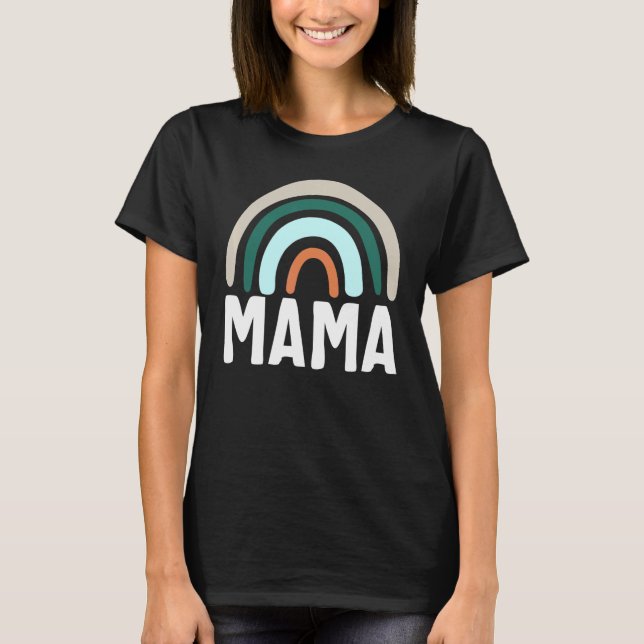 Camiseta Madre Mamá Arcoiris Simple Cute Mamá Nueva Favorit (Anverso)