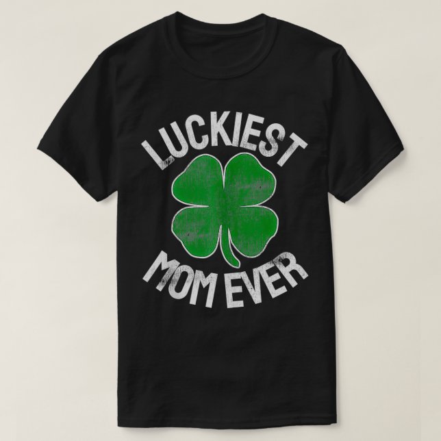 Camiseta Madre más afortunada que nunca Shamrock Irish St (Diseño del anverso)