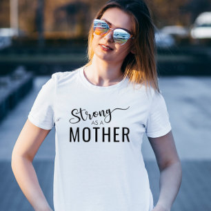 Camiseta Madre Moda fuerte moderna madre de tipografía negr