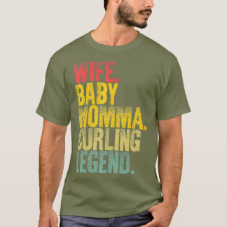 Camiseta Madre Mujeres Divertidas Esposa bebé Mami Curling