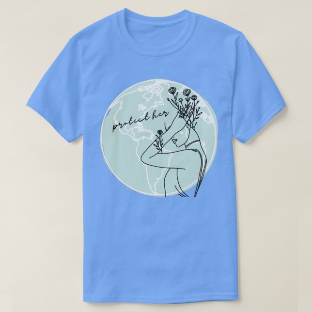 Camiseta Madre Naturaleza salva nuestro planeta (Diseño del anverso)