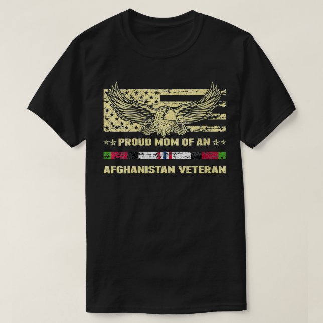 Camiseta Madre orgullosa de un veterano militar de Afganist (Diseño del anverso)